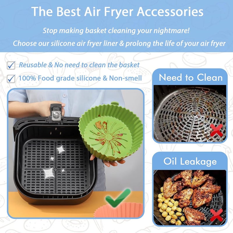 Loveuing Air Fryer Silicone Liners Reusable NonStick Air Fryer Silicone Pot Liner Compatible with COSORI Air Fryer Basket Accessories Fit 36 Qt  - Image 2