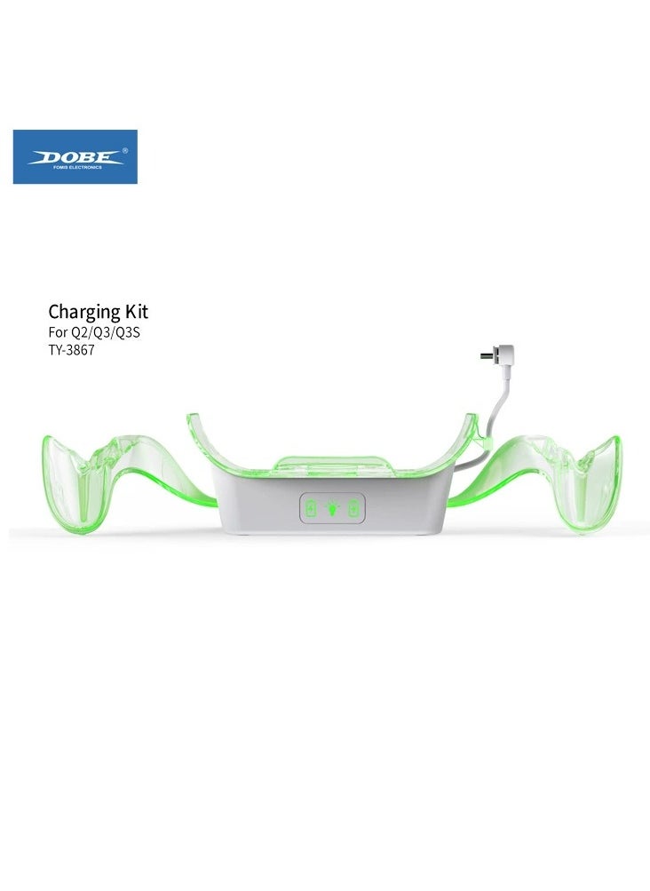 DOBE Charging Dock for Meta Quest 2/3S/3,Magnetic Charging Station with RGB Light,VR Headset Charging Stand with USB& 2 Rechargeable Batteries  - Image 5