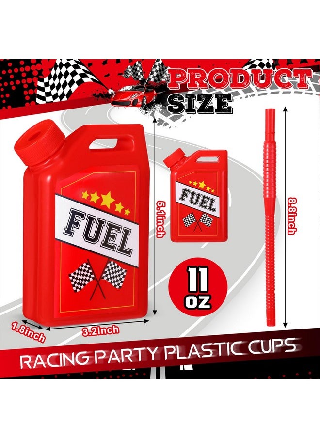 Mifoci Mifoci 24 Pack Race Car Fuel Can Cups Set 11 oz Car Fuel Can Drinking Cups with Straw Racing Car Theme Birthday Party Favor for Kids Racing Car Theme Birthday Party Baby Shower Supplies  - Image 2