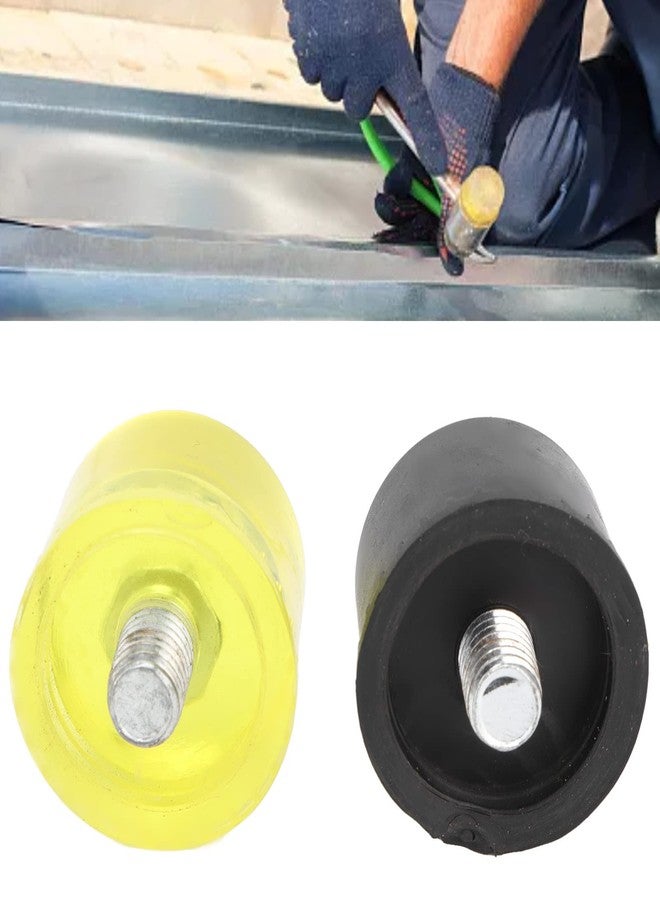 Naroote 4 Pcs Rubber Hammer Replacement Striking Head Yellow Black Plastic Mallet Head Tips Set for Jewelry Craftsman, Leather Crafts, Wood, Flooring Installation, Plastic hammer (Φ35mm) - Image 3