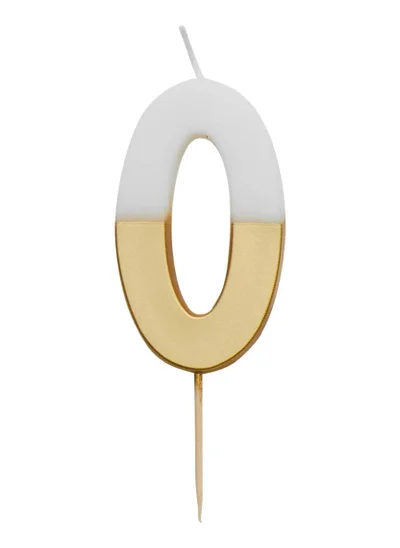 Talking Tables Talking Tables We Heart Birthdays Number Candle 0, Gold.