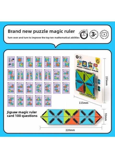 Ko A Duck Varied Puzzle Magic Ruler Kindergarten Beginners Simple Magic Strip Open Brain Children's Educational Toys-Color:Jigsaw Magic Ruler Cp702
