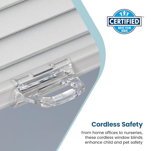 BlindsAvenue Cellular Honeycomb Cordless Polyester Shade, 9/16" Single Cell, Light Filtering, White, Size: 24" W x 72" H - Image 4