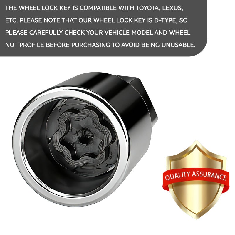 SWQS D-Wheel Locking Lug Nut Removal Tool Key for Toyota, Professional Anti-Theft Lock Nut Remover Socket, Lost Wheel Lock Key Replacement for Tacoma, Camry, Corolla, Tundra, Automotive Tools - Image 3
