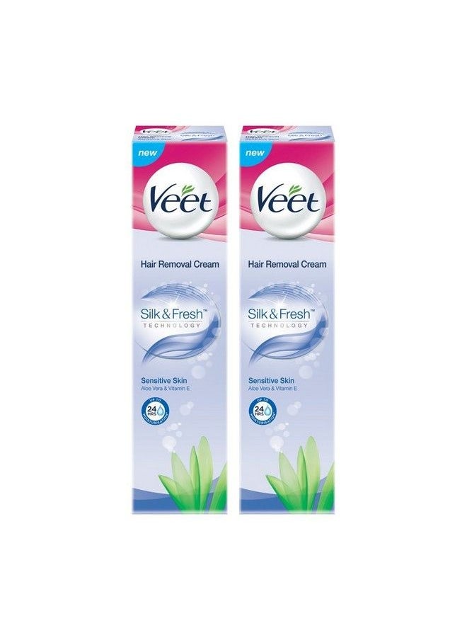 Veet - Pure Hair Removal Cream for Women with No Ammonia Smell Sensitive Skin 100 g (Pack of 2) | Suitable for Legs Underarms Bikini Line Arms | 2x Longer Lasting Smoothness than Razors - Image 1