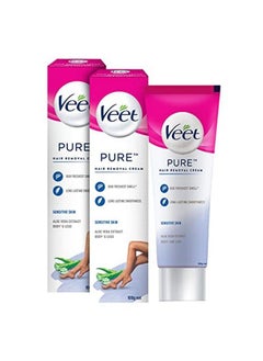 Pure Hair Removal Cream for Women with No Ammonia Smell Sensitive Skin 100 g (Pack of 2) | Suitable for Legs Underarms Bikini Line Arms | 2x Longer Lasting Smoothness than Razors