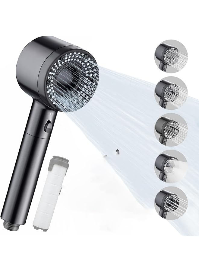 The Bros 5-Mode Filter Handheld Shower Head Set - Powerful Water-Saving Shower Head, Reduces Usage by 30%, Idea for Low Pressure Bathrooms - Image 1