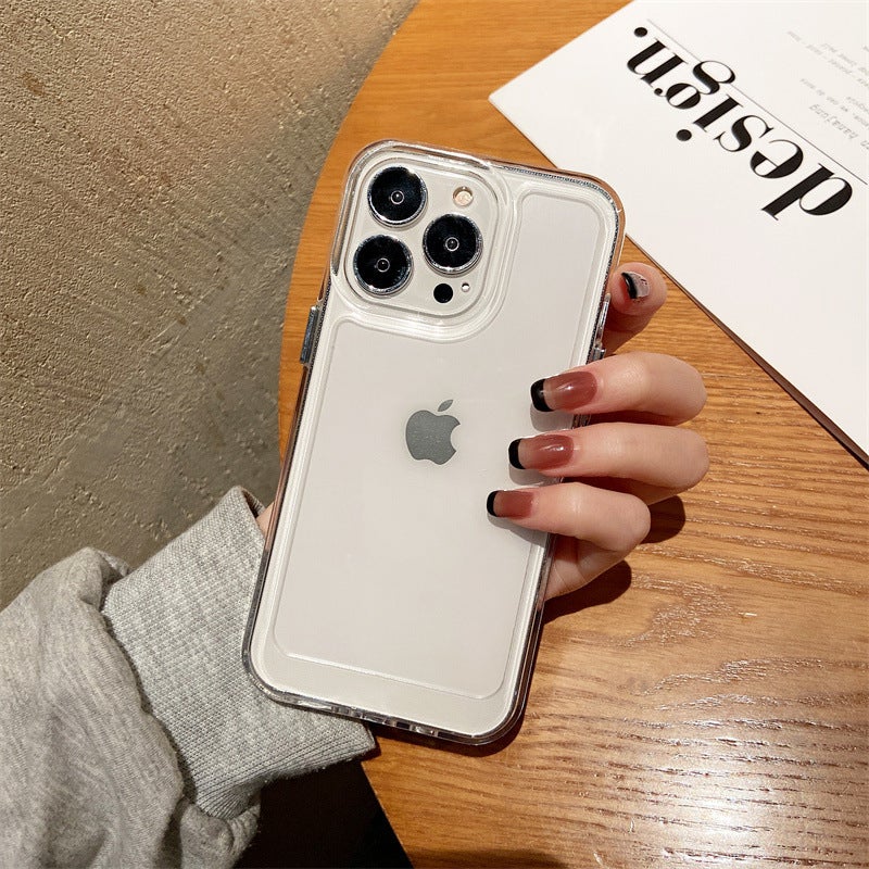 Space Shell Second Generation Electroplating Button Suitable for Iphone17Promax Mobile Phone Case Apple 16 Transparent 14 Hard 15 Shell - Image 1