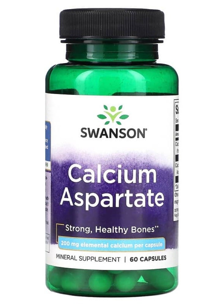 Swanson, Calcium Aspartate, 200 mg, 60 Capsules