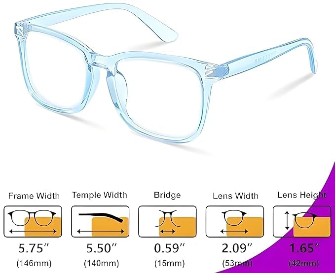 INDIFABRO Blue Light Blocking Glasses for Men & Women | Zero Power Anti Glare Computer Glasses for Eye Protection | German Lens for Mobile, Office & Gaming - Image 2