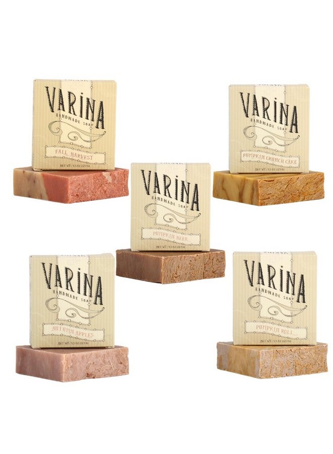 Varina Natural Pumpkin Spice Variety Bar Soap Spicy 5 Pack 4.5 Oz Bars Experience Healthy And Glowing Skin - Image 1