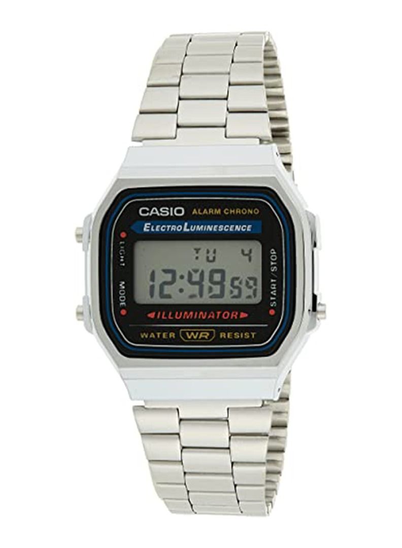 كاسيو Men's Stainless Steel Digital Watch A168WA-1WDF - 36 mm - Silver - Image 1