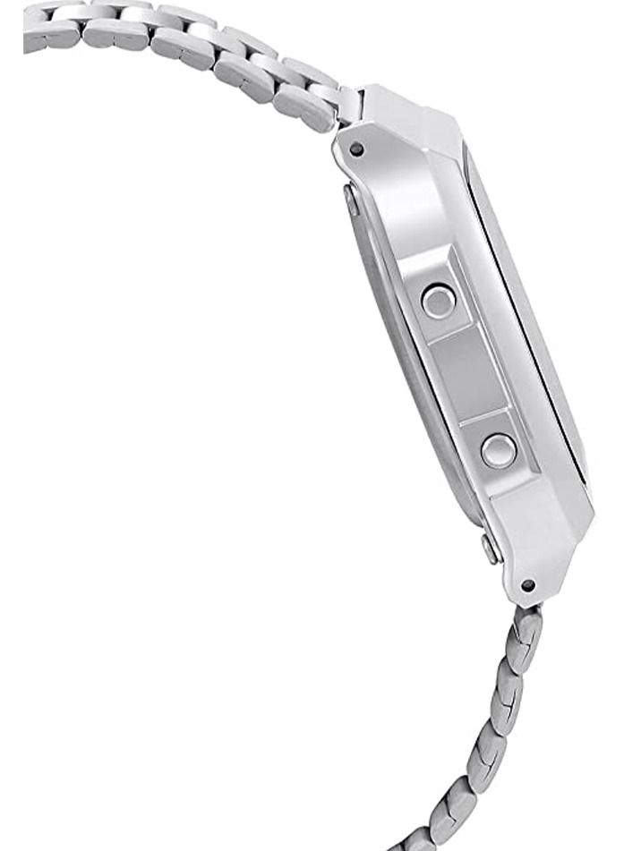 كاسيو Men's Stainless Steel Digital Watch A168WA-1WDF - 36 mm - Silver - Image 4