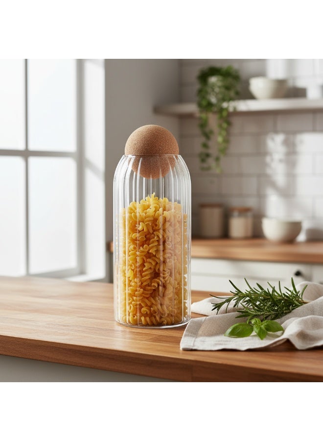 AKDC GLASS JAR WITH BALL CORK LID 1000ML - Image 2