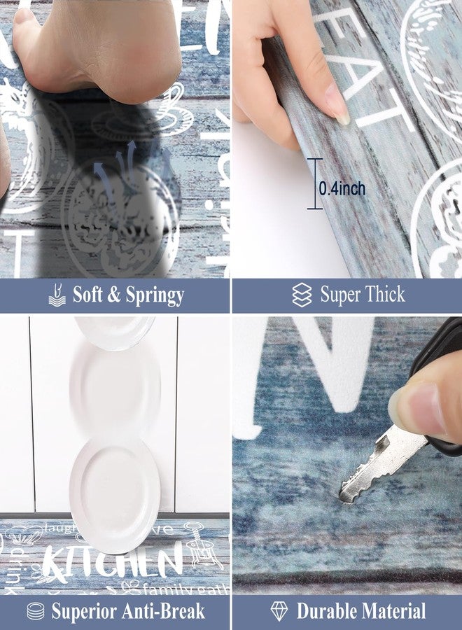 هيبي مجموعة سجادات مطبخ HEBE للأرضيات، قطعتان، سميكة، مضادة للإجهاد، مبطنة، مقاومة للماء، مانعة للانزلاق، سجادة مريحة للوقوف، مناسبة لحوض المطبخ، غرفة الغسيل، ديكور المنزل الريفي - Image 3