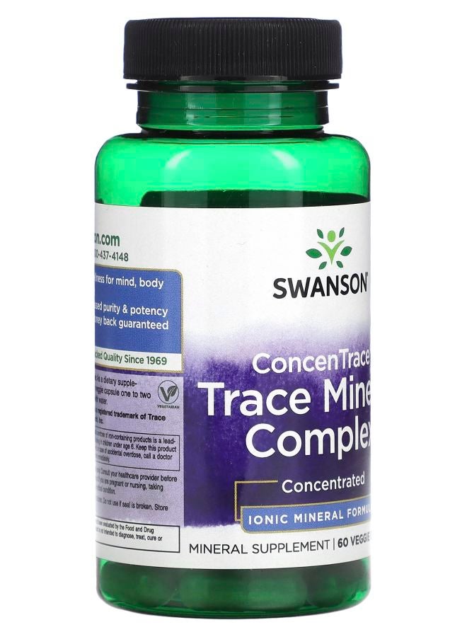 SWANSON ConcenTrace Trace Mineral Complex 60 Veggie Capsules - Image 2