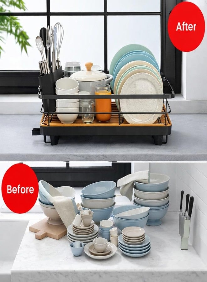 RADIANT Steel Dish Drying Rack/Basket Drainer & Dish Drainer Basket for Kitchen/Utensil Stand for Kitchen/Dish Drying Rack with Drainer/Bartan Stand/Dish Rack (360° Black) - Image 5