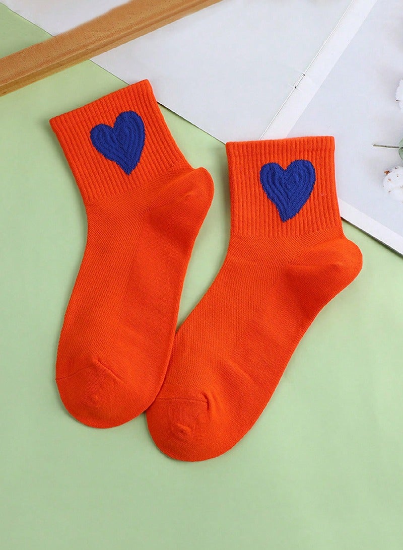 1 Pair Simple Love Heart Crew Socks Casual Cute Short socks Fashion Ankle Socks for Girl Women 