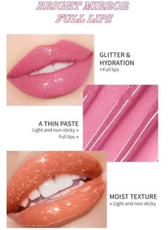 QIC 3 Colors Lip Glow Oil with Clear Moisturizing Temperature Color Change and Light Orange Lip Color Prevent Chapping Moisturize Lips Hydrating Lip Plumper Big Brush Head Lip Gloss Lip Serum  - Image 3