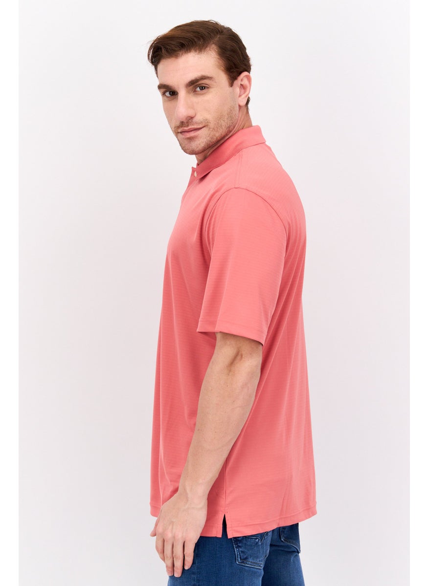 Men Regular Fit Textured Short Sleeves Polo, Coral - pzsku/Z25846E40216608D6A700Z/45/_/1737642076/3326d662-e460-415a-bba5-15503f5e7b69