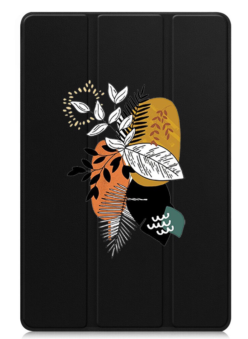 Theodor Protective Flip Case For Apple iPad Pro 13 (2024) With Trifold Stand Auto Wake Sleep Shockproof Cover leaves  - Image 1