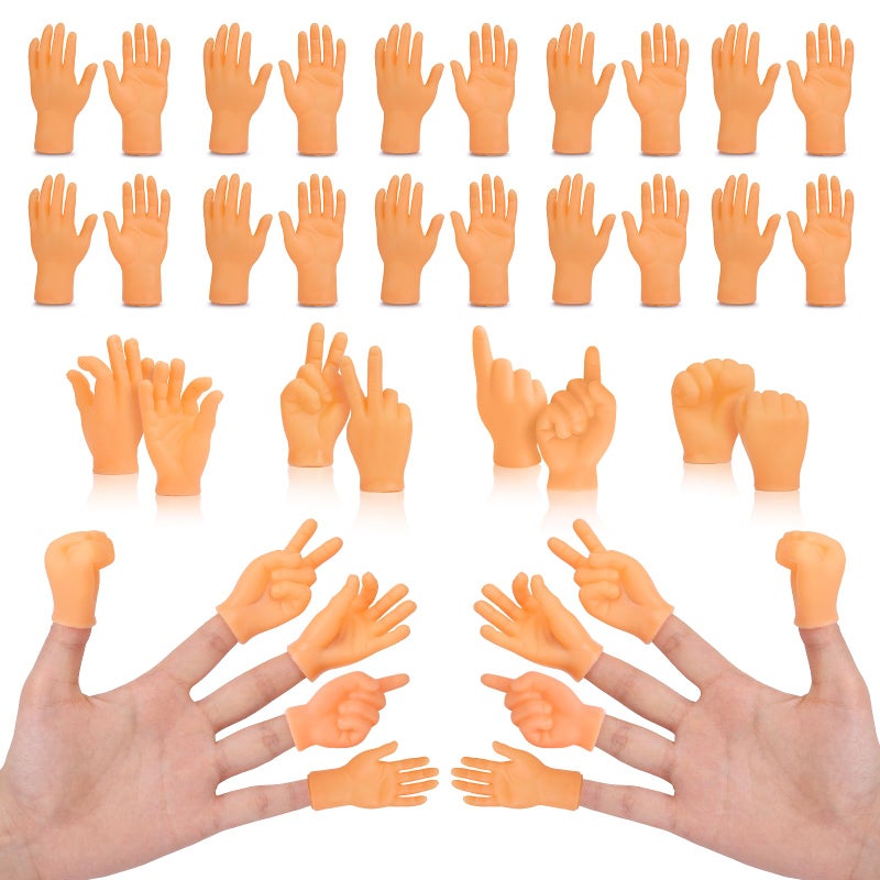 estardaa 30 pcs Tiny Hands Finger Puppets Mini Hands Little Small Hands mini Thing Gag Performance Funny Fingers for Puppet Show Gifts Classroom Prizes Party Favors for Kids 7 Styles - Image 3