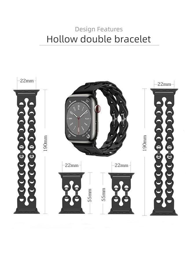 Fazza Compatible with Huawei Watch Bank Series GT4/GT3 pro, 22 mm, for Women and Men, Silicone Hollow Adjustable Elastic Strap (Black)  - Image 5