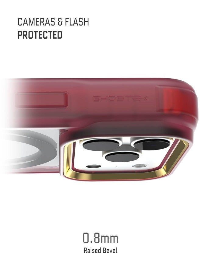 Ghostek Covert iPhone 17 Pro Max Clear Case - Compatible with MagSafe Accessories, Shockproof Silicone, Minimalist Phone Cover (6.9 Inch, Red) - Image 3