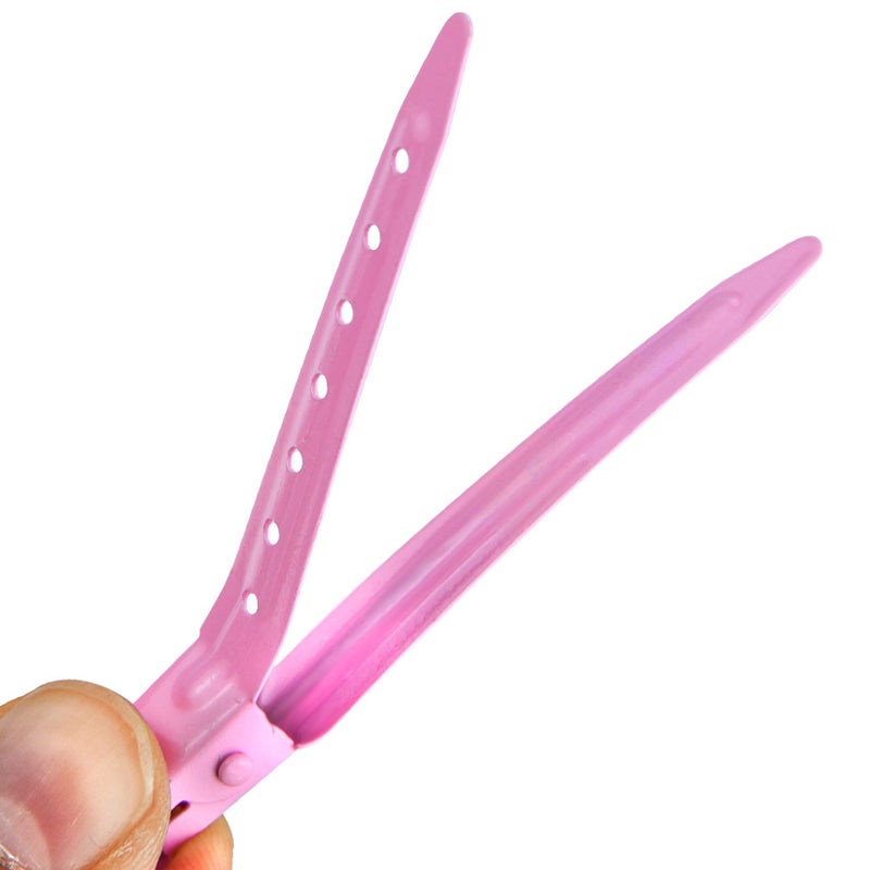 Bantoye 24 Packs Duck Bill Clips, Bantoye 2.75 Inches Rustproof Metal Alligator Curl Clips with Holes for Hair Styling, Hair Coloring, Pink - Image 4