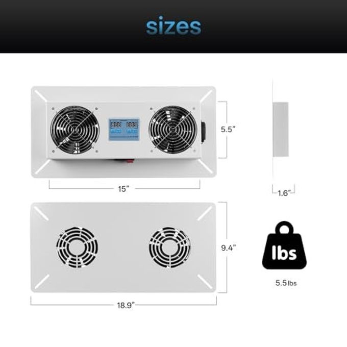 Pewoaoa 240 CFM Crawlspace Vent Fan, With Thermostat,Humidistat, For Moisture Reduction, Radon Mitigation, Freeze Protection, Ideal for Basement, Attic, Crawl Space Fan Vent(Air Out) 3-year warranty - Image 2