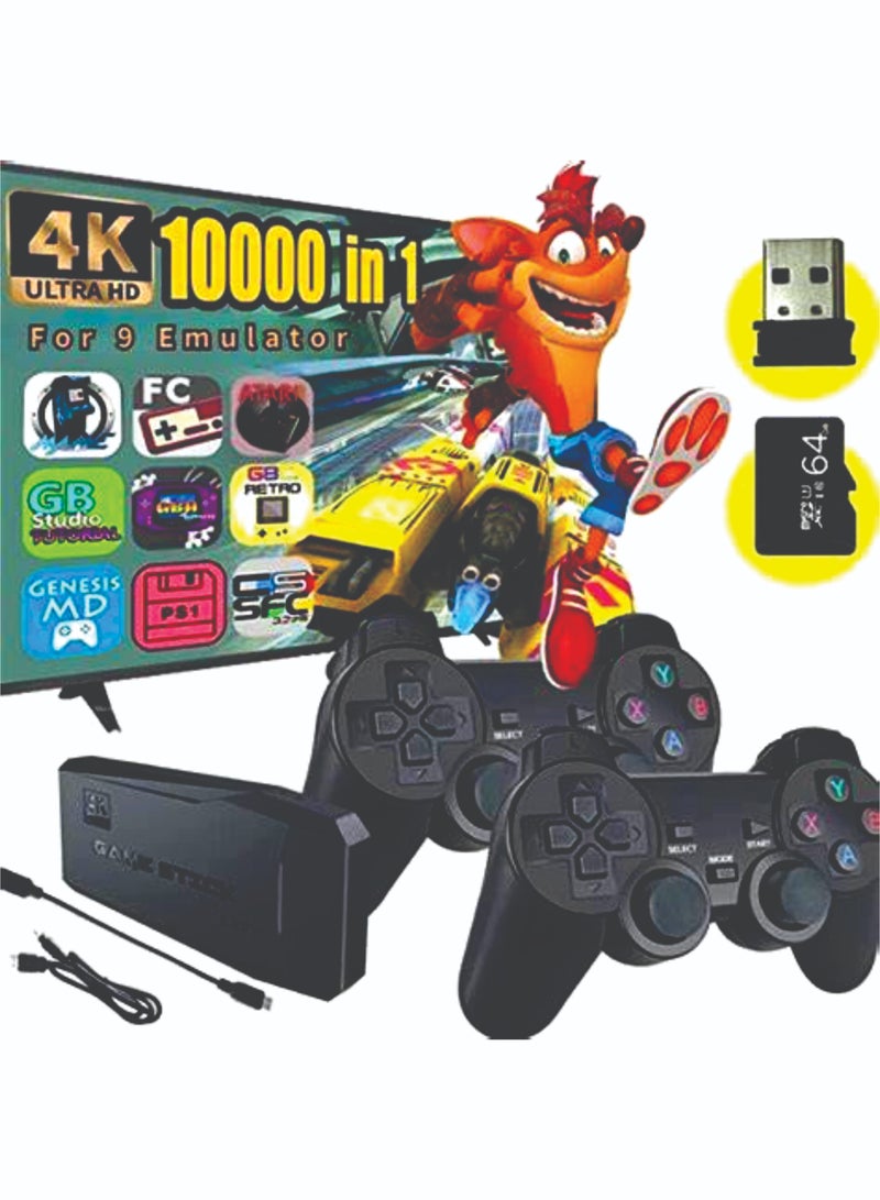 جهاز ألعاب تلفزيوني Y3 Lite عالي الوضوح مع بطاقة 64 جيجابايت، 10000 لعبة، بما في ذلك تيكين 3 وسوبر ماريو، مع جهازي تحكم مع عصا تحكم واحدة، وكابل تمديد عالي الوضوح، جهاز ألعاب للأطفال، جهاز ألعاب HDMI كلاسيكي، ألعاب كلاسيكية ورومانسية، ألعاب كلاسيكية، جهاز ألعاب تلفزيوني بسعر معقول، جاهز للتوصيل والتشغيل، أفضل جهاز ألعاب، أجهزة تحكم لاسلكية، هدية لجميع الأعمار - Image 3