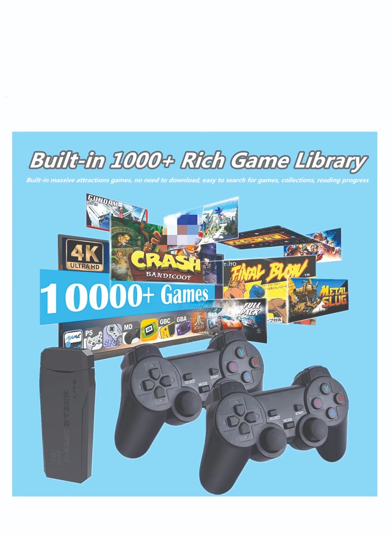 جهاز ألعاب تلفزيوني Y3 Lite عالي الوضوح مع بطاقة 64 جيجابايت، 10000 لعبة، بما في ذلك تيكين 3 وسوبر ماريو، مع جهازي تحكم مع عصا تحكم واحدة، وكابل تمديد عالي الوضوح، جهاز ألعاب للأطفال، جهاز ألعاب HDMI كلاسيكي، ألعاب كلاسيكية ورومانسية، ألعاب كلاسيكية، جهاز ألعاب تلفزيوني بسعر معقول، جاهز للتوصيل والتشغيل، أفضل جهاز ألعاب، أجهزة تحكم لاسلكية، هدية لجميع الأعمار - Image 2