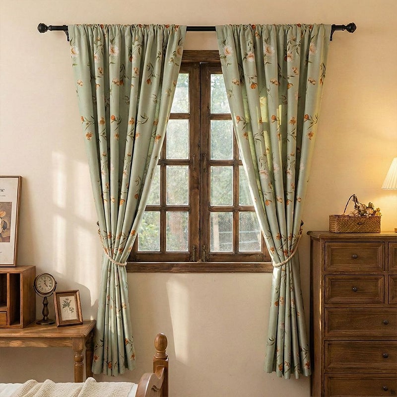 COSENNATUR Garden Rose Print Blackout Curtain 39 Inches Widex X 20 Inches Long Fade Resistant Washable - Image 5