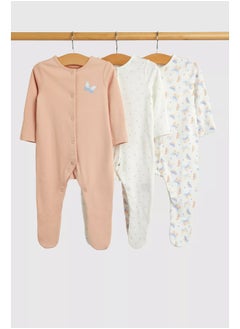 mothercare طقم ملابس نوم للأطفال على شكل فراشة - عبوة من 3 قطع  - Image 2
