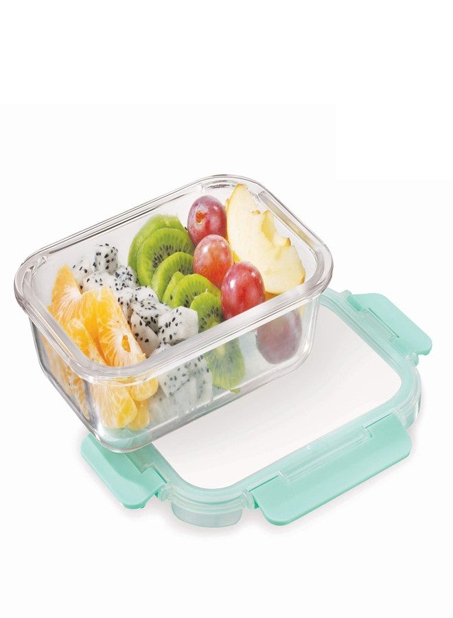 Allo FoodSafe Glass Containers with Lids with Break Free Lock, Oven Microwave Safe Containers, High Borosilicate Meal Prep Glass Food Storage Containers for Kitchen, 1040ml, Rectangle - Image 1