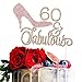 LINGTEER 60 Fabulous Pink High Heel Rhinestone Crystal Cake Topper Perfect for 60th Birthday Anniversary Party Keepsake Sparkle Decoration - Image 2