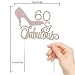 LINGTEER 60 Fabulous Pink High Heel Rhinestone Crystal Cake Topper Perfect for 60th Birthday Anniversary Party Keepsake Sparkle Decoration - Image 4