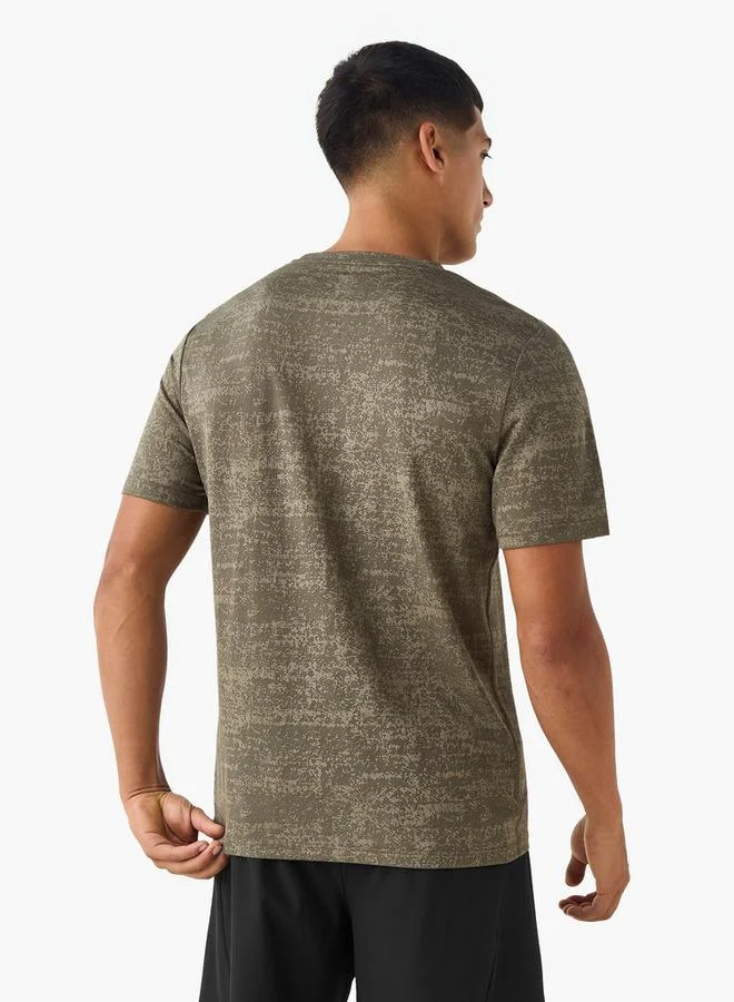 Splash Active GREEN Men Textured Performance T shirt for Men | Best Price UAE