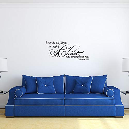MOVANKRO I can do All Things Through Christ who Strengthens me Philippians 4:13 Wall Decal Vinyl Christian Quotes Bible Scripture Inspirational Words Wall Stickers Religious Home Décor - Image 5
