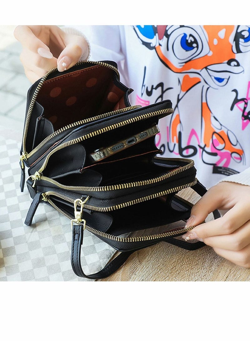 Y&D Lightweight Leather Phone Purse Small Crossbody Bag Mini Cell Touchscreen Pouch Shoulder with Credit Card Slots and Adjustable Straps for Travel Shopping Gift Women - Image 4