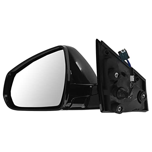 TRQ Driver Side Mirror Assembly Electric Adjustment Heated No Memory Black Compatible with 2010-2016 Cadillac SRX GM1320445 - Image 1