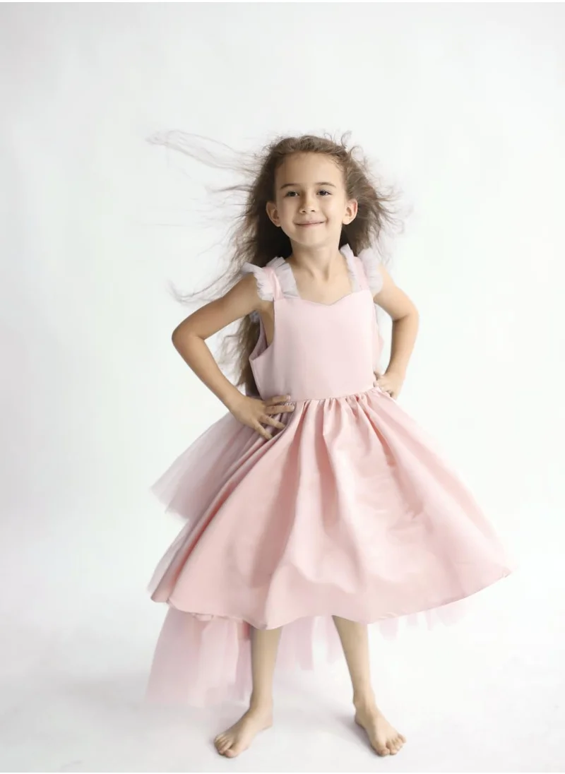 D'Daniela Sleeveless Long Tail Dress Light Pink