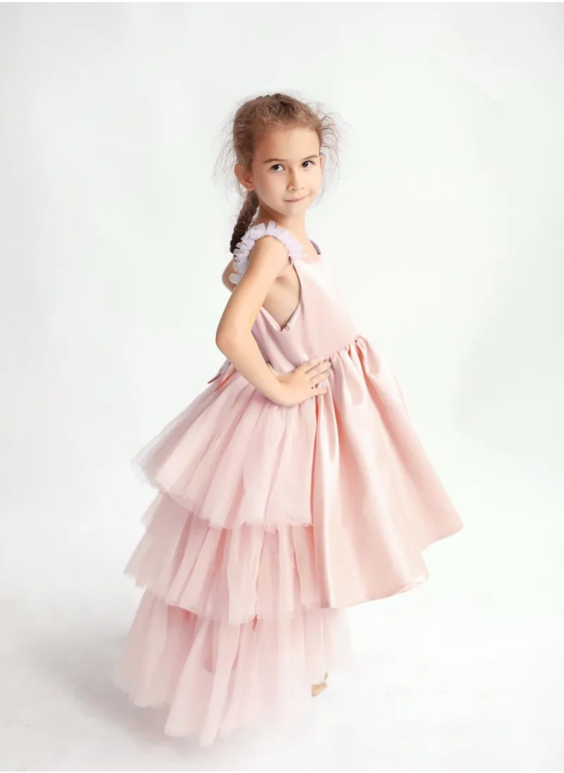 D'Daniela Sleeveless Long Tail Dress Light Pink