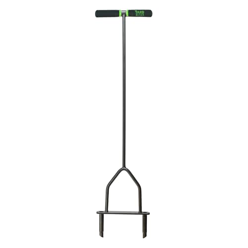 Yard Butler Manual Lawn Coring Aerator, ID-6C - Lawn Care Tool for Aerating - Long-Handled - Power-Coated Steel Construction - Comfortable Cushioned Handles Garden Tool - Easy to Use - Image 1