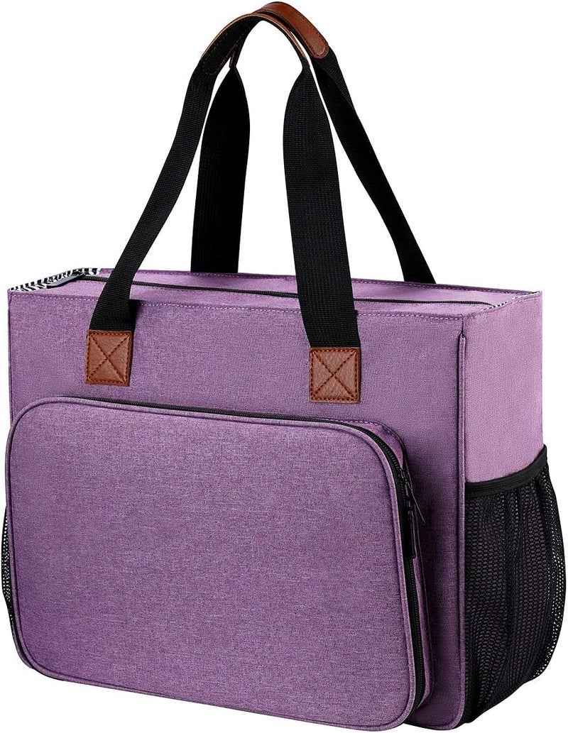 LOOEN Embroidery Project Bag, Embroidery Kits Storage Bag,Multifunctional Bag for Crochet Hooks Embroidery Floss Organizer String Bracelet Kit Sewing Thread Accessories (Purple-Double Layer) - Image 4