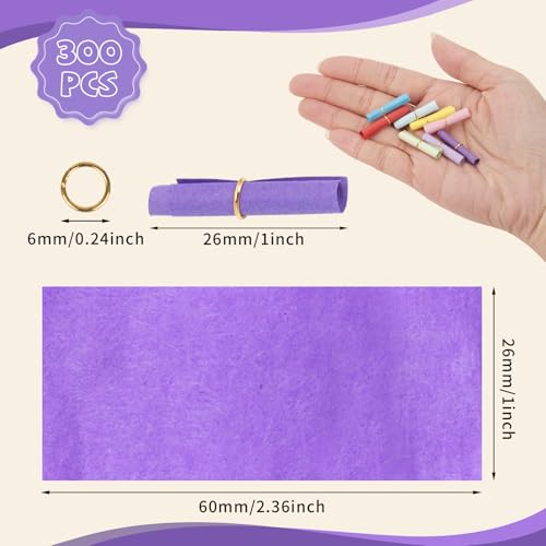 fuceury 300 Pieces Colorful Scroll Paper Mini Message In a Bottle Message Scrolls Mini Lucky Wishing Paper Rolls for Birthday, Anniversary, Valentine - Image 2