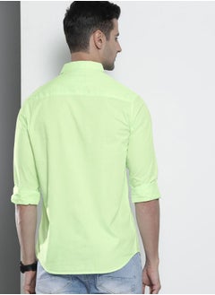 The Indian Garage Co Men Slim Fit Solid Full Sleeves Spread Collar Casual Shirt  - Image 2