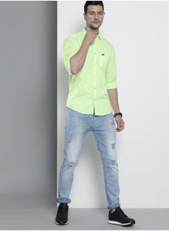 The Indian Garage Co Men Slim Fit Solid Full Sleeves Spread Collar Casual Shirt  - Image 5
