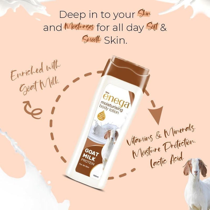 Enega Moisturising Body Lotion-Goat Milk Protein (Non Greasy & Deep Moisture) for All Skin -500 ML (Pack of 1) - Image 4