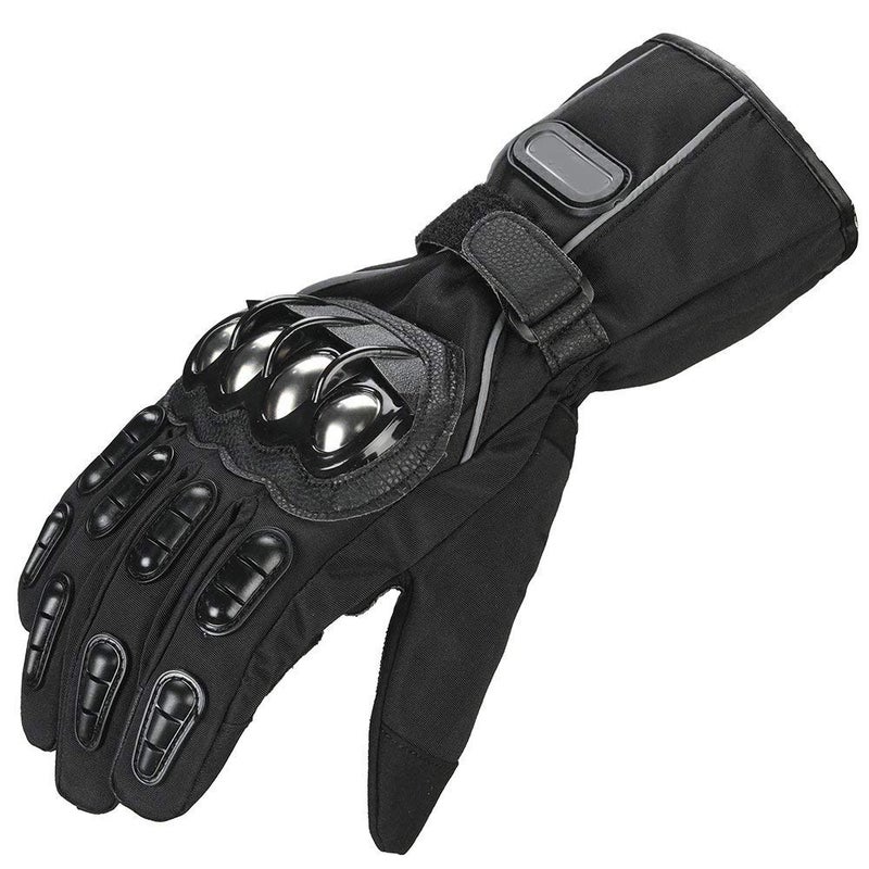 JIEKAI Outdoor Glove Steel Knuckle Motorcycle Motorbike Powersports Safety Gloves (BLACK, Medium) - Image 1